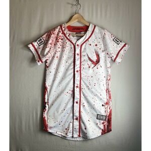 Sullivan King EDM Jersey White Red Blood Splatter 21 Large Let's Get Reckless M